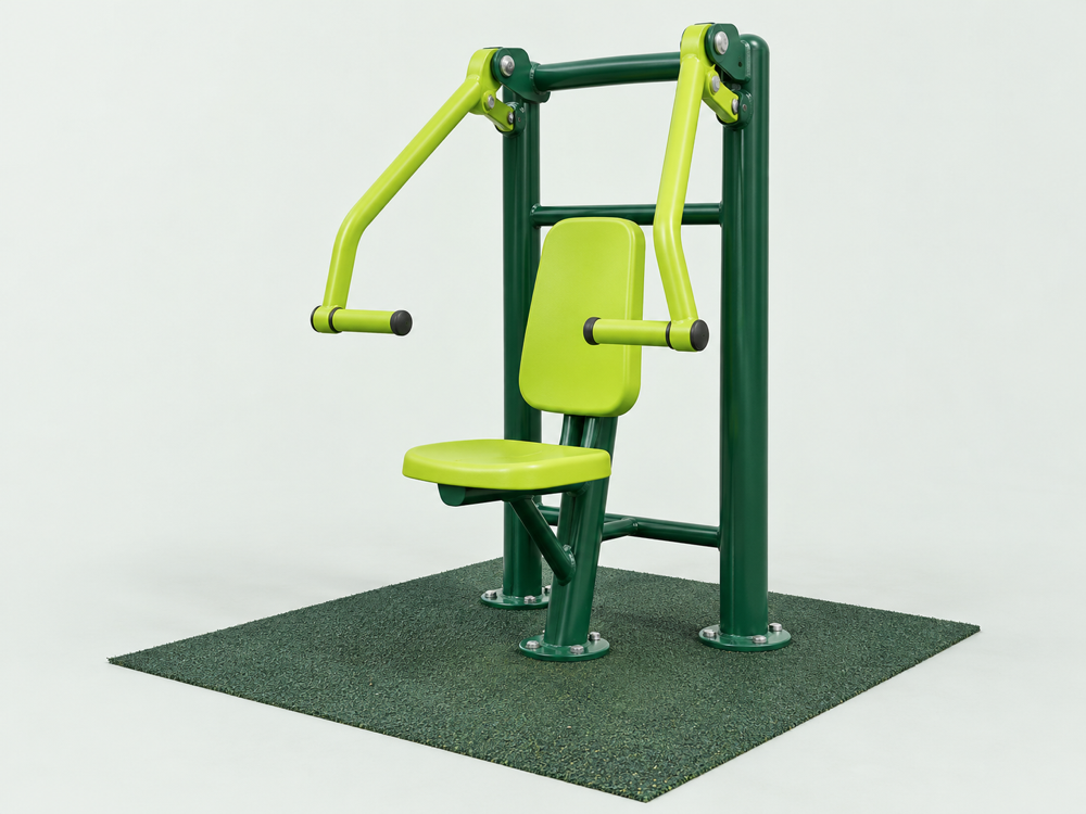 Seated Press — outdoor gym equipment station illustration